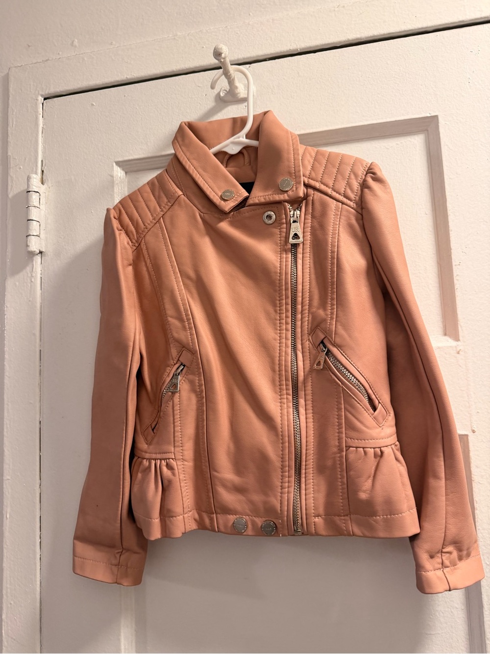 KidsPink Leather Moto Jacket